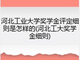 河北工业大学奖学金评定细则是怎样的(河北工大奖学金细则)