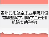 贵州民用航空职业学院开设有哪些奖学和助学金(贵州航院奖助学金)