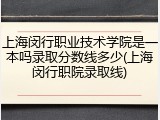 上海闵行职业技术学院是一本吗录取分数线多少(上海闵行职院录取线)
