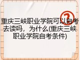 重庆三峡职业学院可以自考去读吗，为什么(重庆三峡职业学院自考条件)