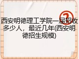 西安明德理工学院一届招收多少人，最近几年(西安明德招生规模)