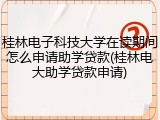 桂林电子科技大学在读期间怎么申请助学贷款(桂林电大助学贷款申请)