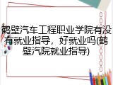 鹤壁汽车工程职业学院有没有就业指导，好就业吗(鹤壁汽院就业指导)