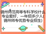锦州师范高等专科学校什么专业最好，一年招多少人(锦州师专优势专业招生)