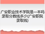 广安职业技术学院是一本吗录取分数线多少(广安职院录取线)