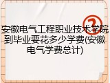 安徽电气工程职业技术学院到毕业要花多少学费(安徽电气学费总计)
