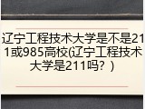 辽宁工程技术大学是不是211或985高校(辽宁工程技术大学是211吗？)