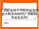 广西职业技术学院毕业生就业大致去向如何(广西职院毕业生去向)