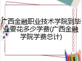 广西金融职业技术学院到毕业要花多少学费(广西金融学院学费总计)