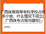 广西体育高等专科学校占地多少亩，什么情况下成立(广西体专占地与建校)