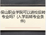 保山职业学院可以进校后转专业吗？(入学后转专业条件)