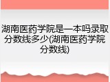湖南医药学院是一本吗录取分数线多少(湖南医药学院分数线)