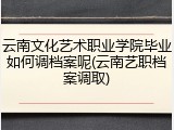云南文化艺术职业学院毕业如何调档案呢(云南艺职档案调取)