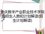 重庆数字产业职业技术学院的招生人数和计划解读(招生计划解读)