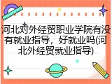 河北对外经贸职业学院有没有就业指导，好就业吗(河北外经贸就业指导)