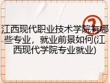 江西现代职业技术学院有哪些专业，就业前景如何(江西现代学院专业就业)