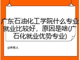 广东石油化工学院什么专业就业比较好，原因是啥(广石化就业优势专业)