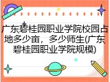 广东碧桂园职业学院校园占地多少亩，多少师生(广东碧桂园职业学院规模)