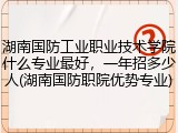 湖南国防工业职业技术学院什么专业最好，一年招多少人(湖南国防职院优势专业)
