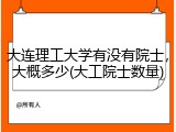 大连理工大学有没有院士，大概多少(大工院士数量)