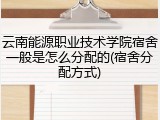 云南能源职业技术学院宿舍一般是怎么分配的(宿舍分配方式)