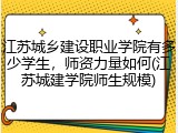 江苏城乡建设职业学院有多少学生，师资力量如何(江苏城建学院师生规模)