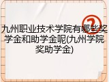 九州职业技术学院有哪些奖学金和助学金呢(九州学院奖助学金)