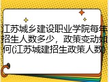 江苏城乡建设职业学院每年招生人数多少，政策变动如何(江苏城建招生政策人数)