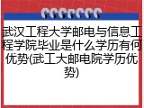 武汉工程大学邮电与信息工程学院毕业是什么学历有何优势(武工大邮电院学历优势)