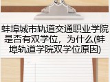 蚌埠城市轨道交通职业学院是否有双学位，为什么(蚌埠轨道学院双学位原因)