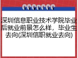 深圳信息职业技术学院毕业后就业前景怎么样，毕业生去向(深圳信职就业去向)