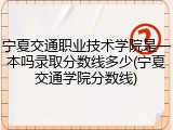 宁夏交通职业技术学院是一本吗录取分数线多少(宁夏交通学院分数线)