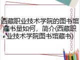 西藏职业技术学院的图书馆藏书量如何，简介(西藏职业技术学院图书馆藏书)