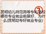 昆明幼儿师范高等专科学校哪些专业就业前景好，为什么(昆明幼专好就业专业)