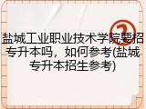 盐城工业职业技术学院要招专升本吗，如何参考(盐城专升本招生参考)