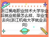 浙江机电职业技术大学毕业后就业前景怎么样，毕业生去向(浙江机电大学就业去向)