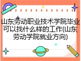 山东劳动职业技术学院毕业可以找什么样的工作(山东劳动学院就业方向)