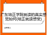 广东培正学院就读的真实感觉如何(培正就读感受)