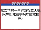 龙岩学院一年财政拨款大概多少钱(龙岩学院年财政拨款)