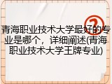 青海职业技术大学最好的专业是哪个，详细阐述(青海职业技术大学王牌专业)