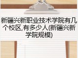 新疆兴新职业技术学院有几个校区,有多少人(新疆兴新学院规模)