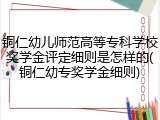 铜仁幼儿师范高等专科学校奖学金评定细则是怎样的(铜仁幼专奖学金细则)
