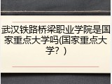武汉铁路桥梁职业学院是国家重点大学吗(国家重点大学？)