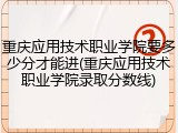 重庆应用技术职业学院要多少分才能进(重庆应用技术职业学院录取分数线)