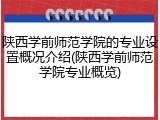 陕西学前师范学院的专业设置概况介绍(陕西学前师范学院专业概览)