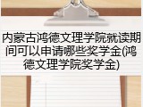 内蒙古鸿德文理学院就读期间可以申请哪些奖学金(鸿德文理学院奖学金)