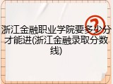 浙江金融职业学院要多少分才能进(浙江金融录取分数线)