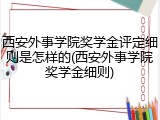 西安外事学院奖学金评定细则是怎样的(西安外事学院奖学金细则)