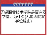 无锡职业技术学院是否有双学位，为什么(无锡职院双学位缘由)