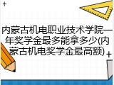 内蒙古机电职业技术学院一年奖学金最多能拿多少(内蒙古机电奖学金最高额)